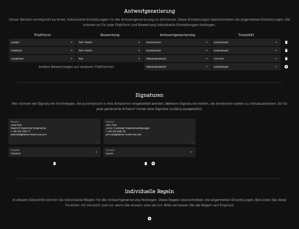 Dashboard: Integrations