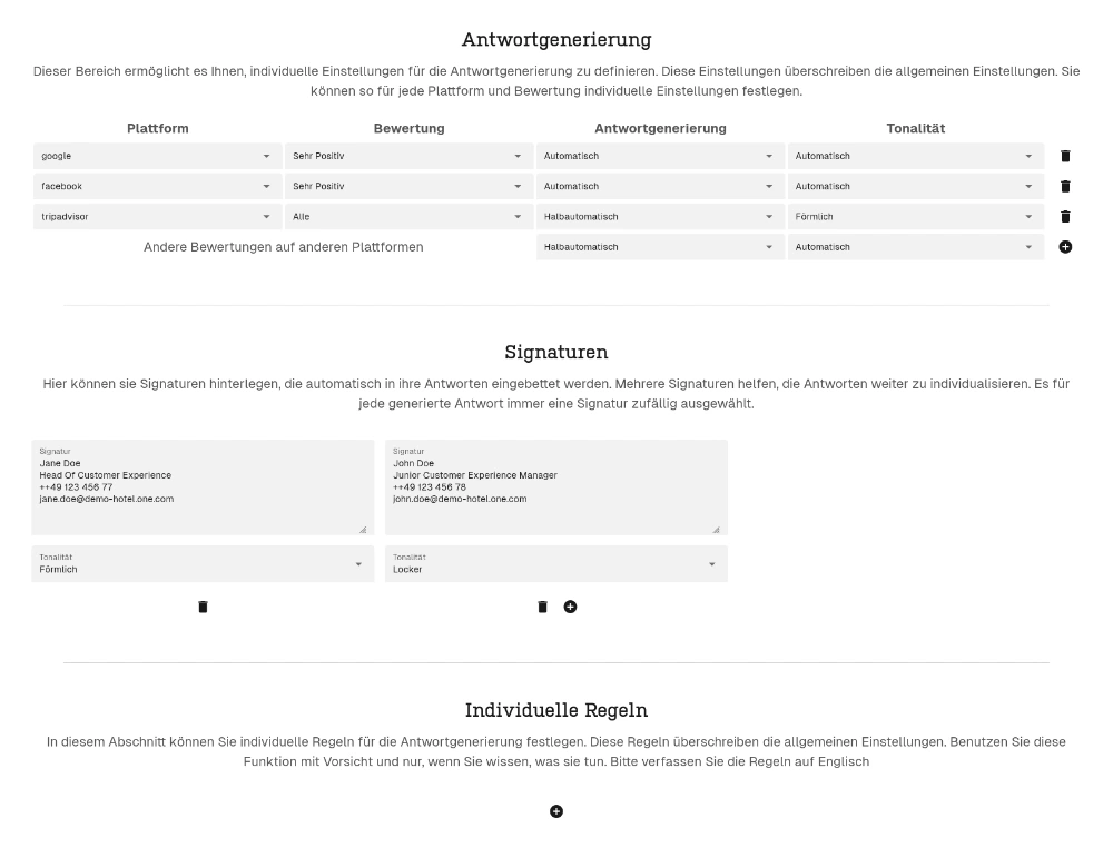 Dashboard: Integrations