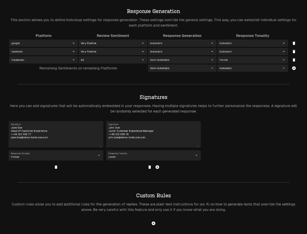 Dashboard: Integrations