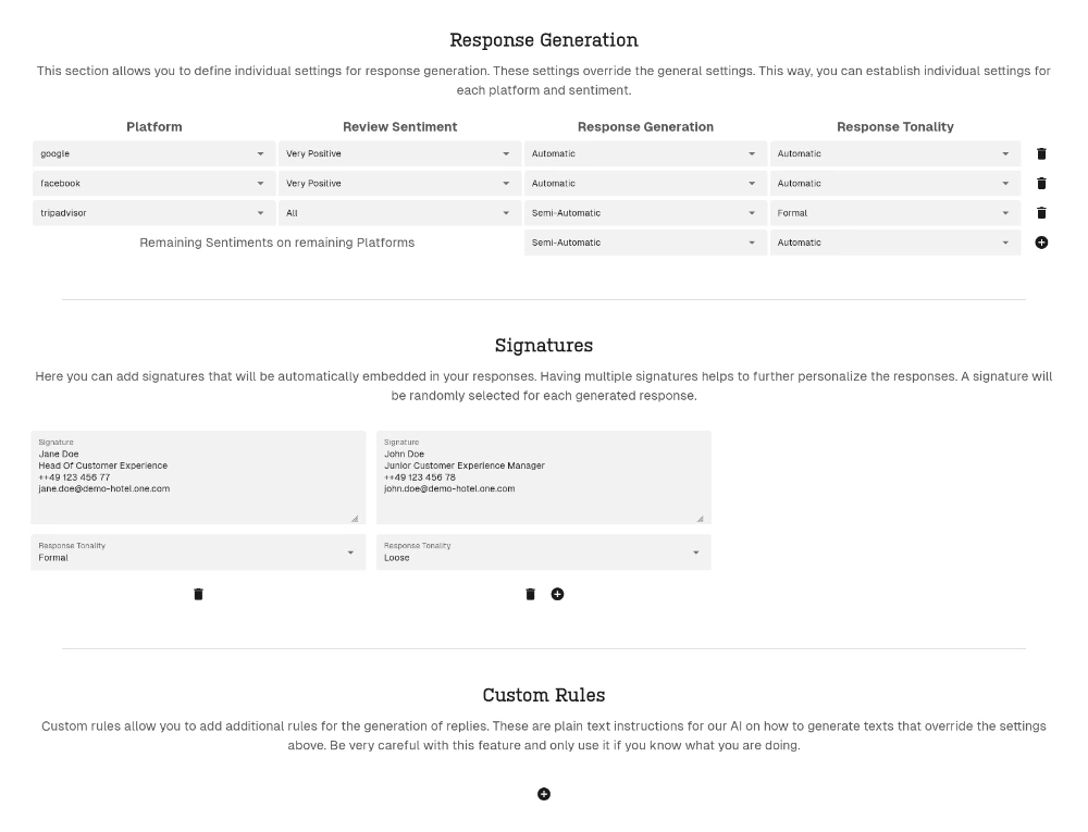 Dashboard: Integrations